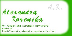 alexandra korenika business card